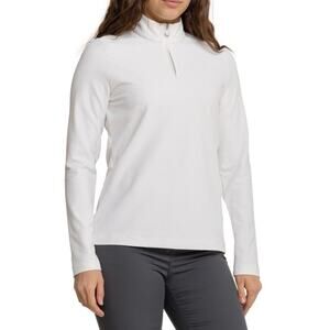 KJUS Seoul Midlayer Zip Neck‎ Long Sleeve White Shirt Women's US Size Medium NEW